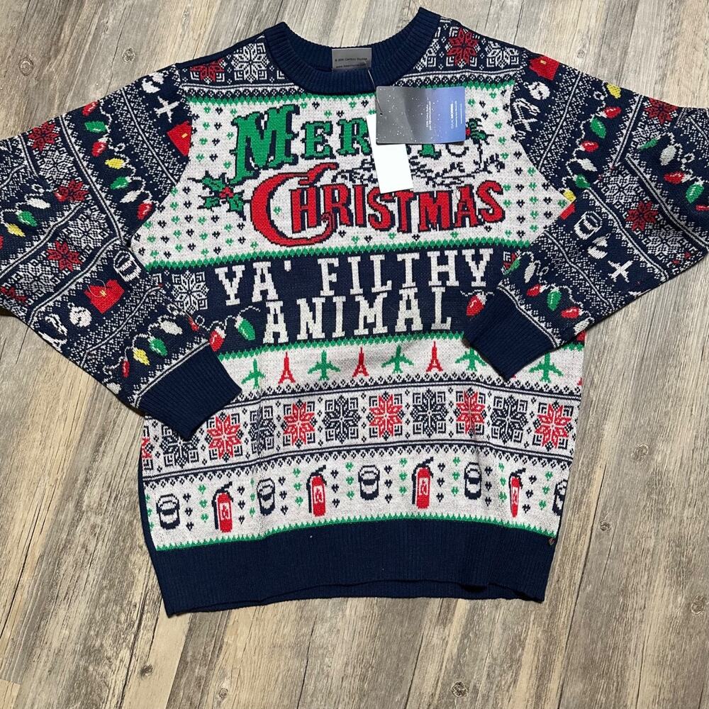 Home Alone Merry Christmas Ya Filthy Animal Sweater Men's Small NWT